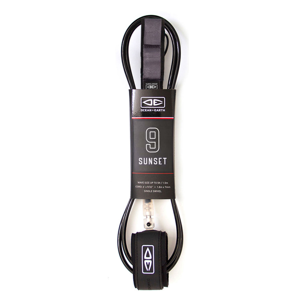 O & E Surfboard Leash - Black