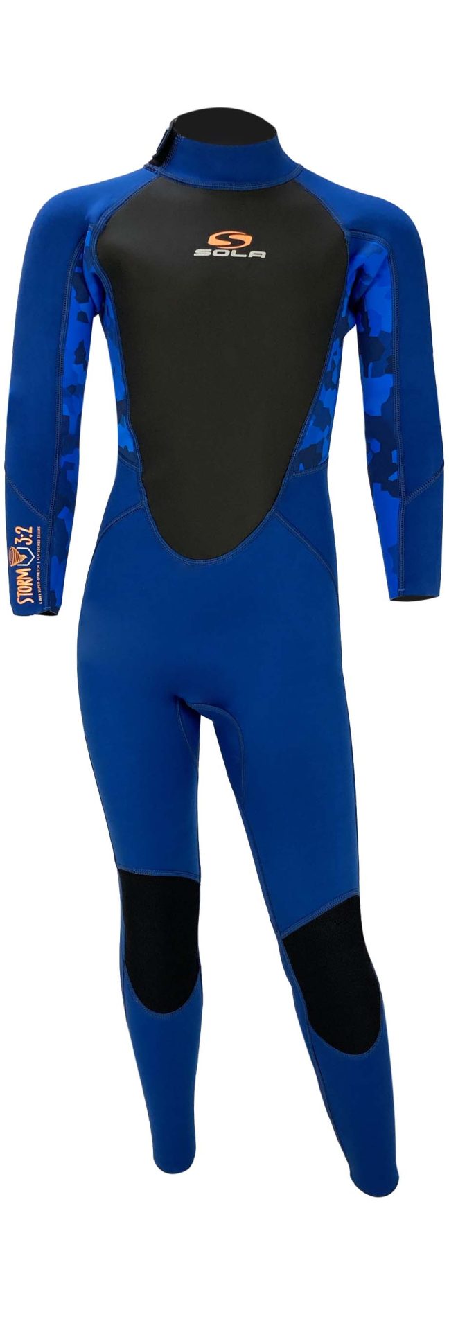 Sola Kids Storm 3/2 mm Wetsuit - Blue/Camo