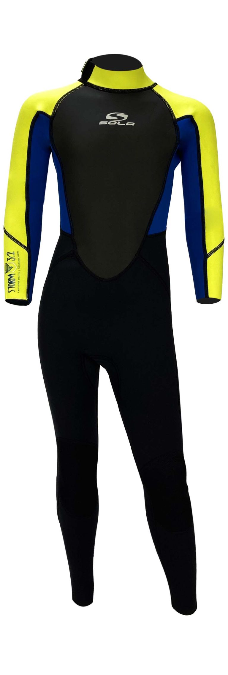 Sola Kids Storm 3/2 mm Wetsuit - Lime/Navy