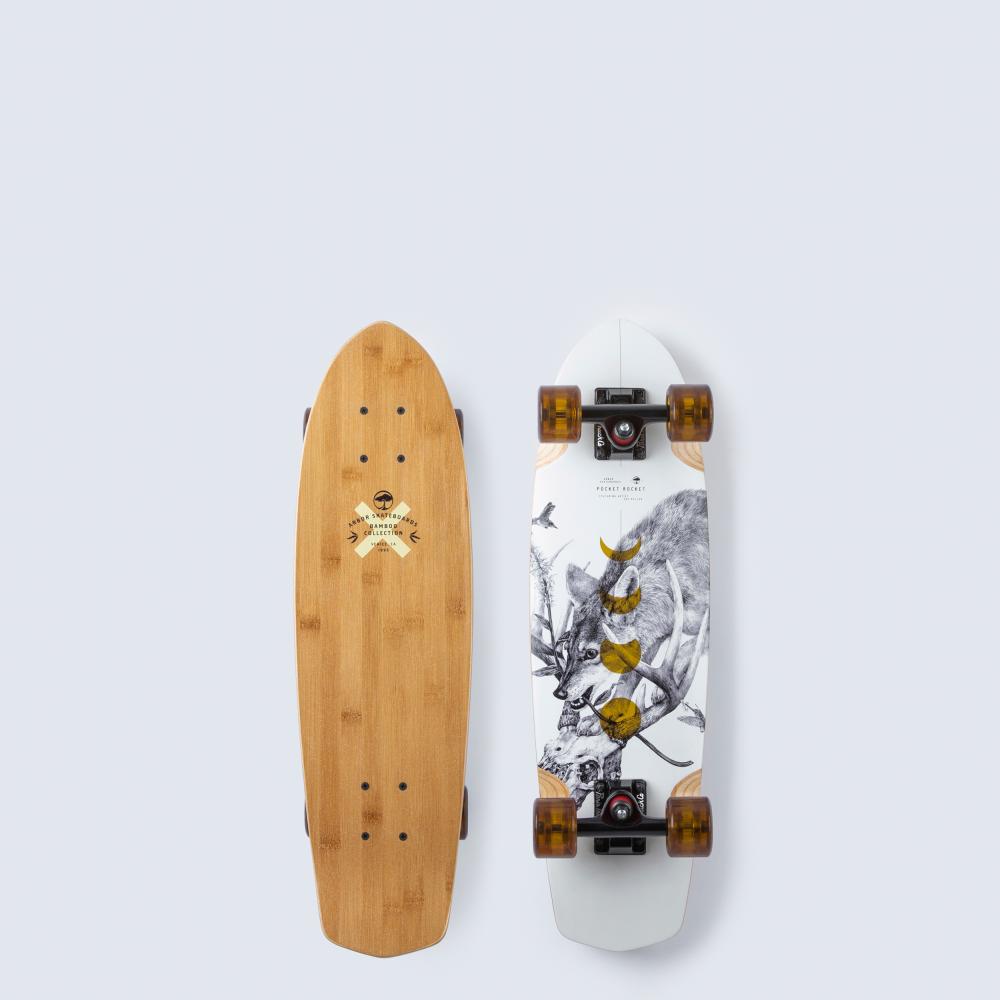 Arbor Cruiser Complete Bamboo Pocket Rocket White/Black 27 IN