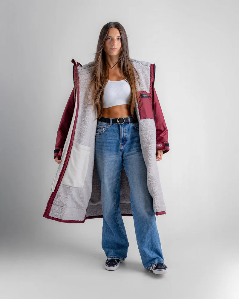 Dryrobe Advance - Long Sleeve - Burgundy/Silver Grey