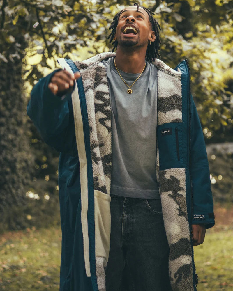 Dryrobe Advance - Long Sleeve - Deep Sea Blue/Sand Camo