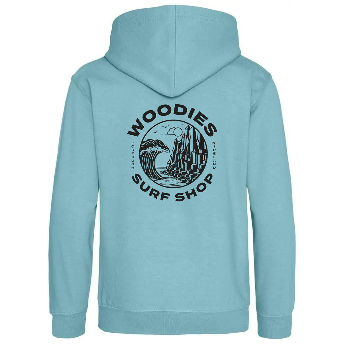 Woodies Kids Hoody - Causeway Logo - Seafoam