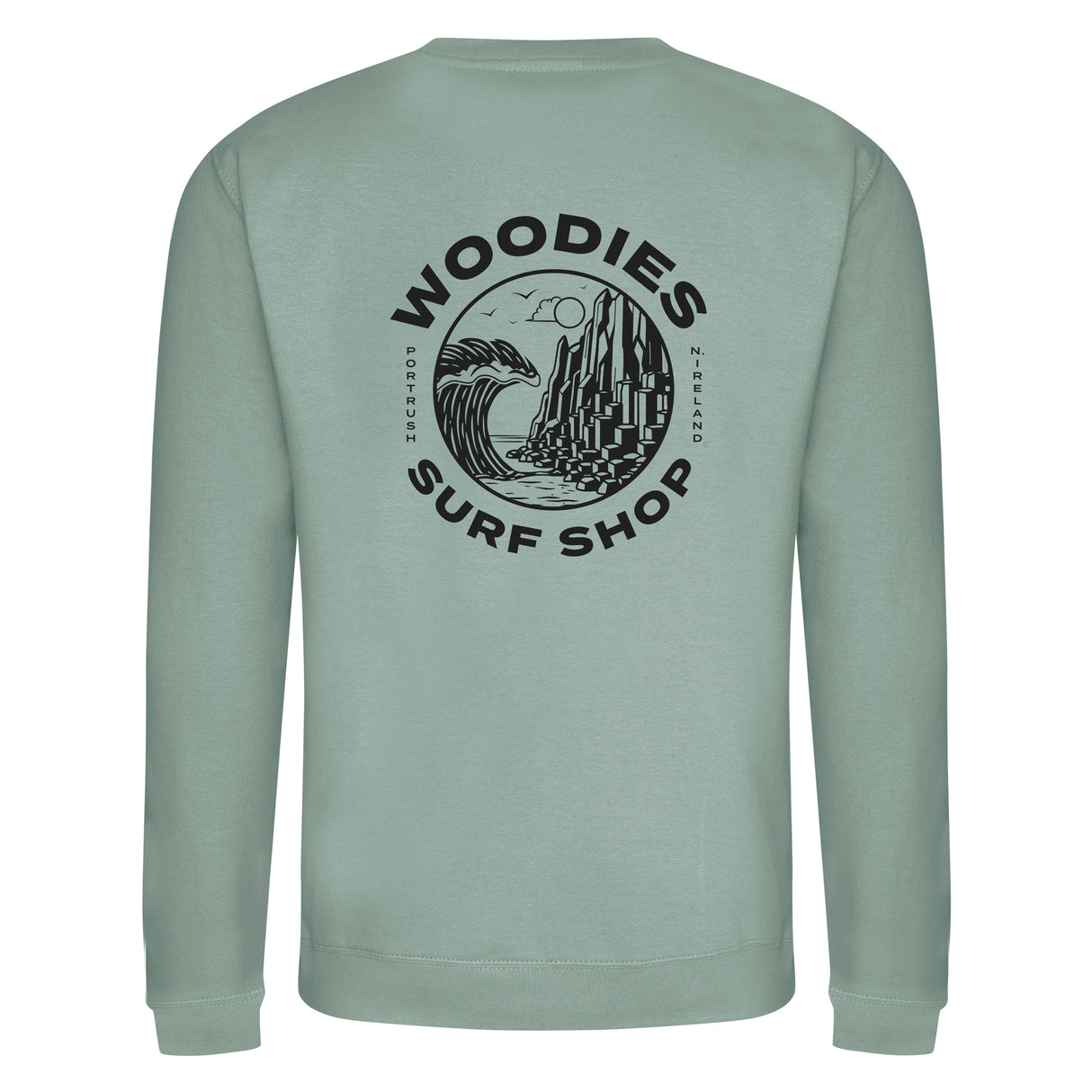 Woodies Causeway Logo Crew - Dusty Green