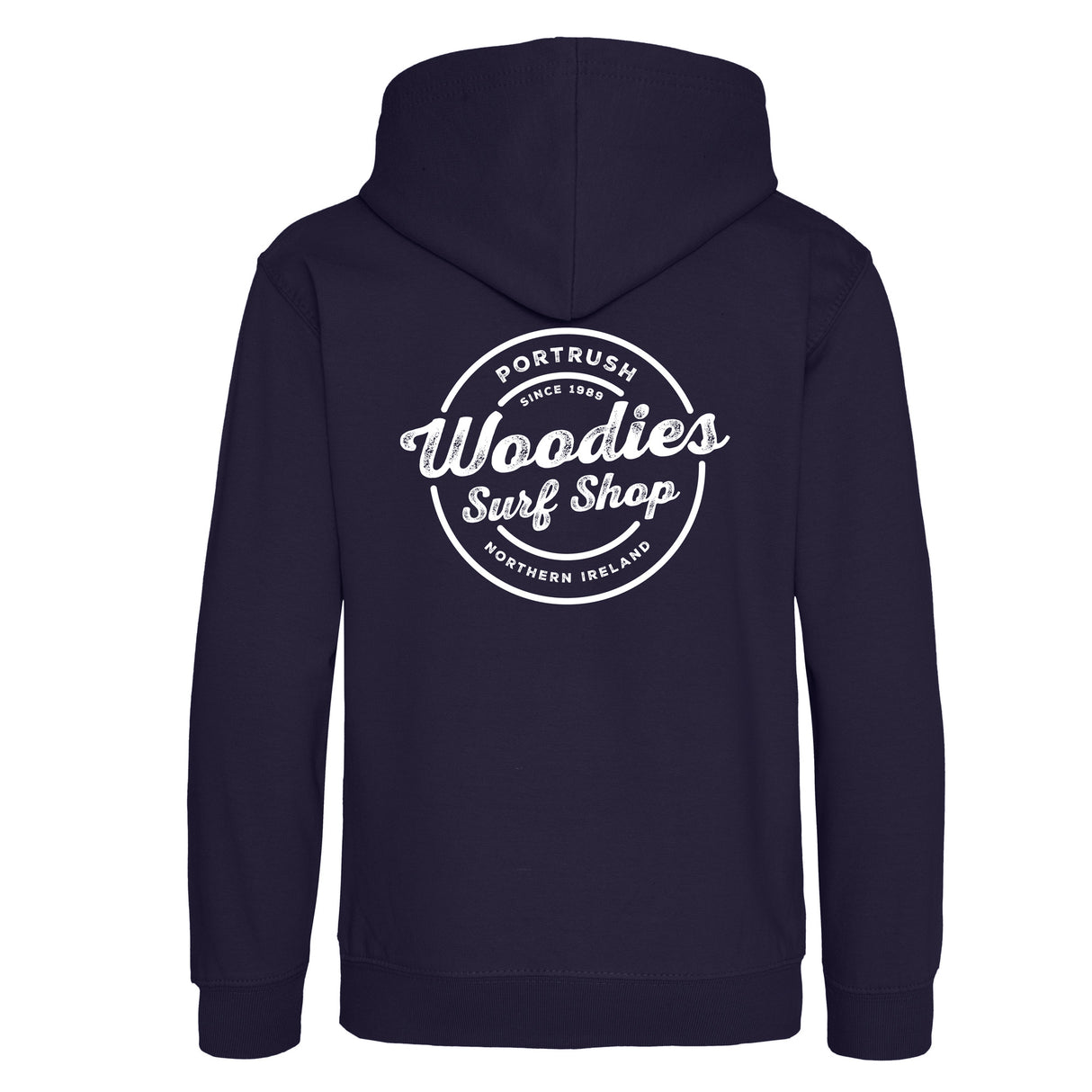 Woodies Kids Hoody - Script Logo - Navy