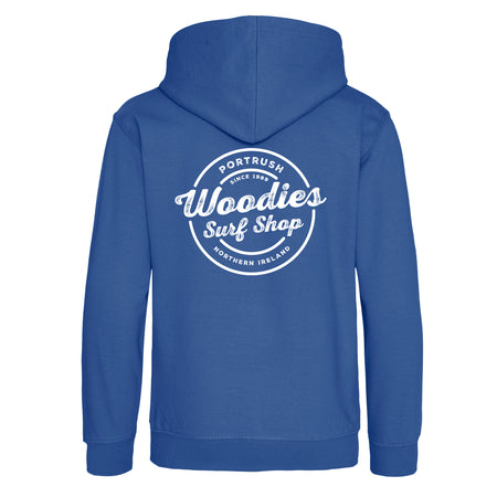 Woodies Kids Hoody - Script Logo - Royal Blue