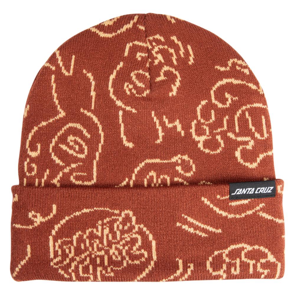 Santa Cruz Beanie Contour Hand Repeat Burnt Sienna
