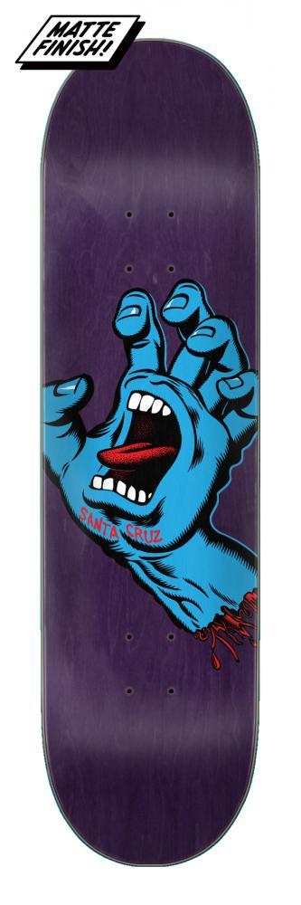Santa Cruz Deck Screaming Hand White - Purple - 8.375"