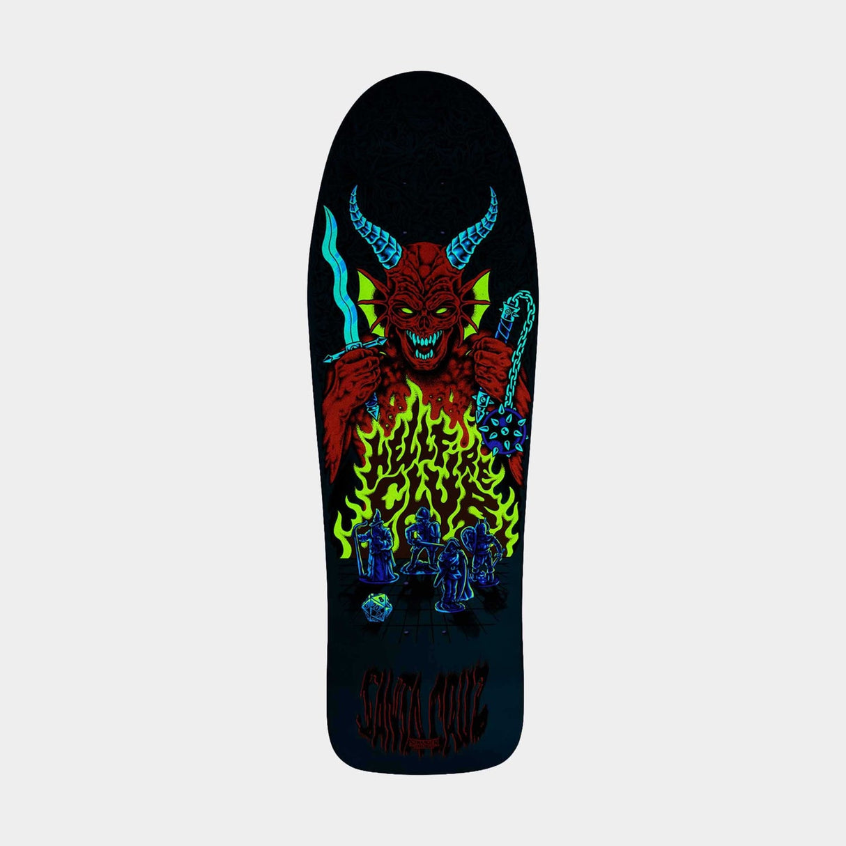 Santa Cruz X Stranger Things Skateboard Deck - Knox Hellfire - Blue - 10"