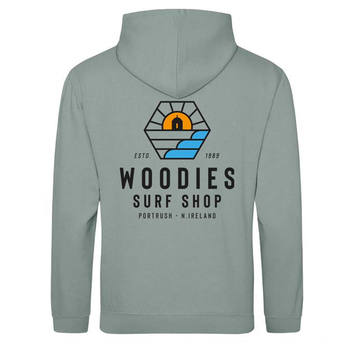 Woodies Hoody - Dusty Green - Temple Logo