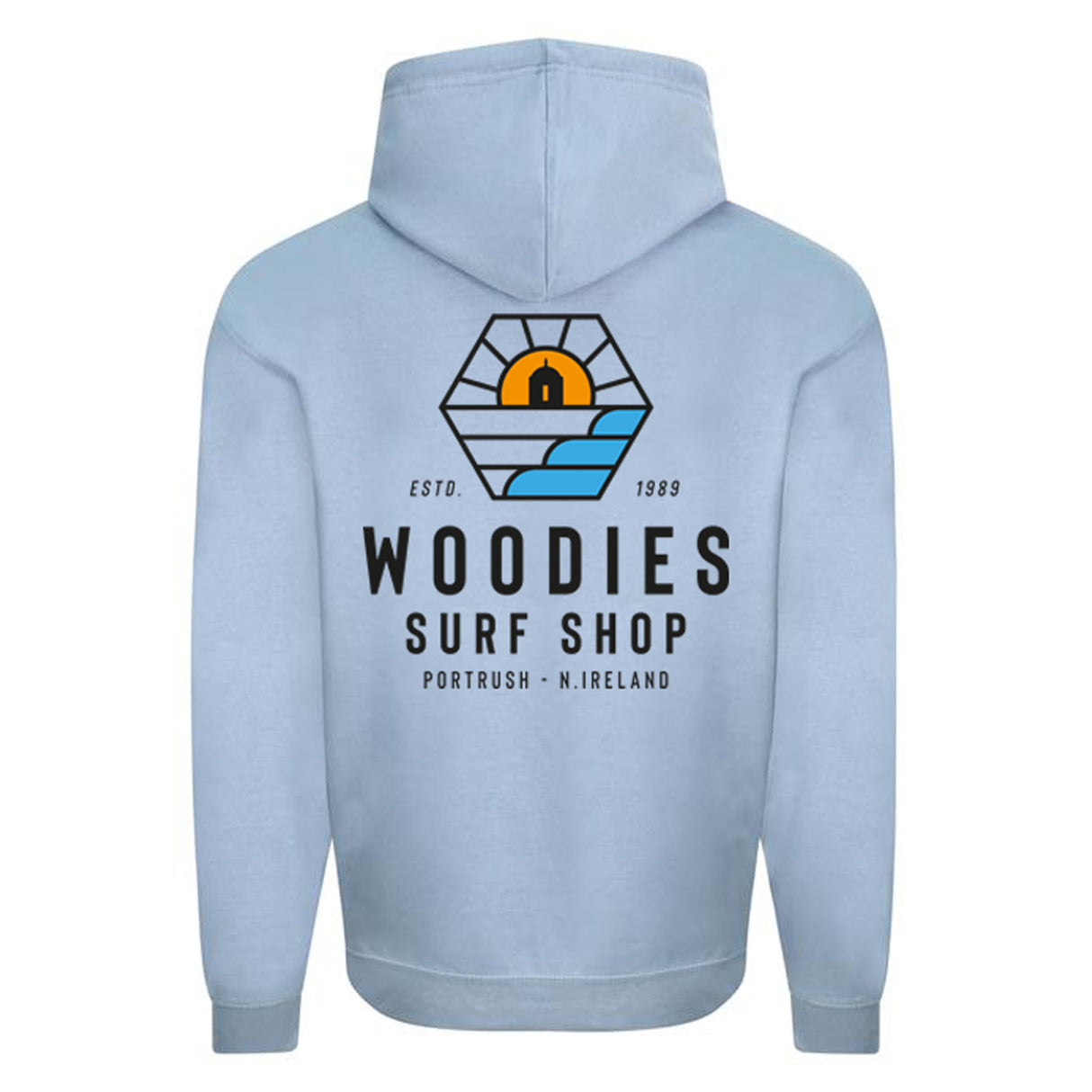 Woodies Hoody - Dusty Blue - Temple Logo