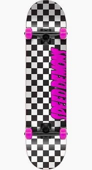 Speed Demons Checkers Complete - Black/Pink - 7.75"