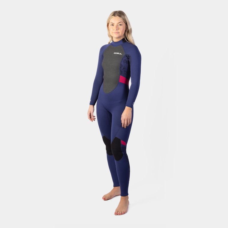 Gul Ladies Response 3/2 mm Blindstitched Wetsuit - Blue/Paisley