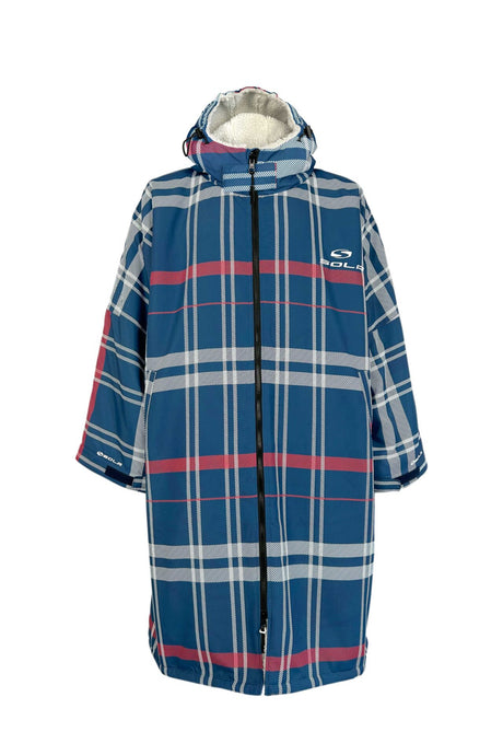 Sola Waterproof Changing Coat/Robe - Navy/Check