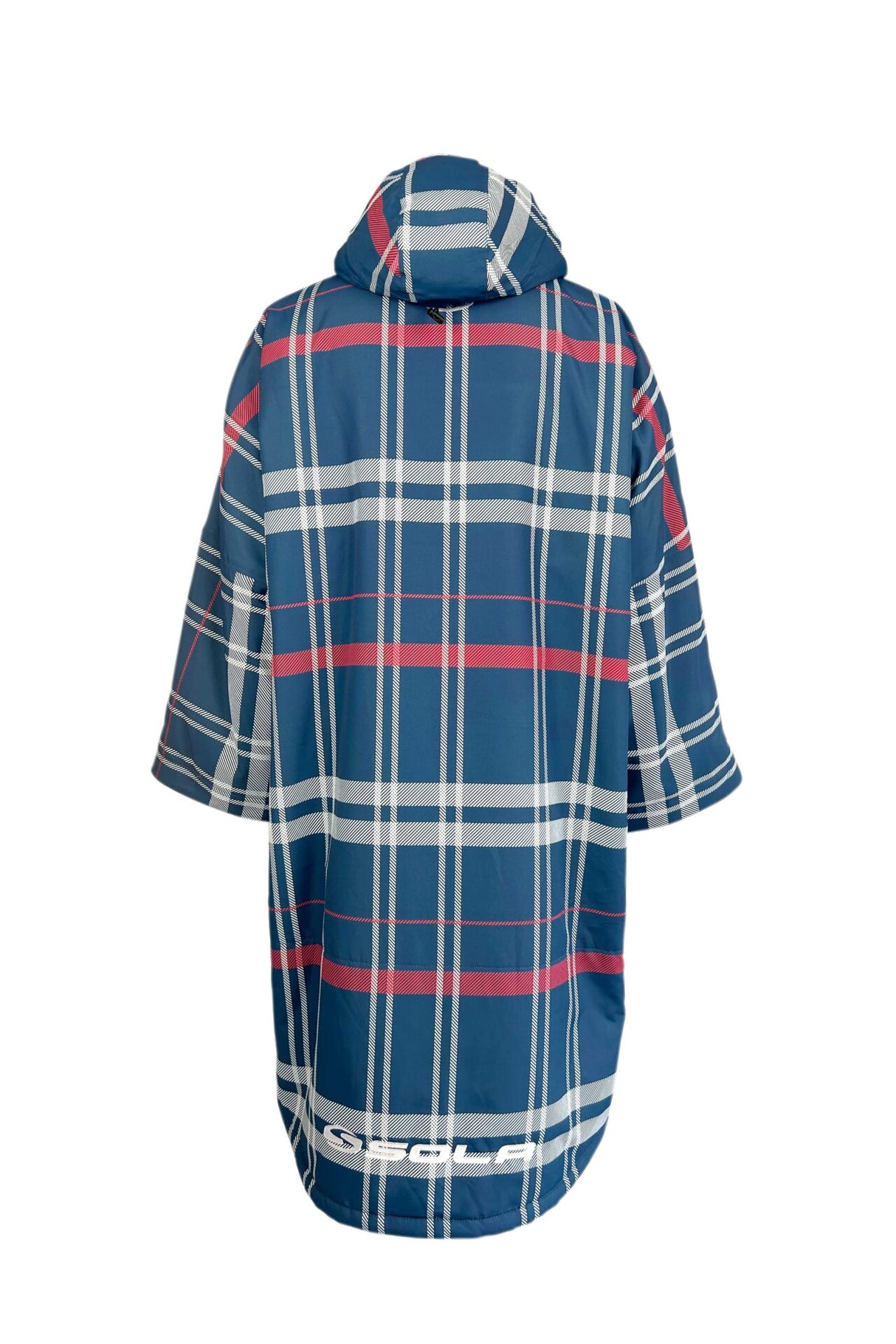 Sola Waterproof Changing Coat/Robe - Navy/Check