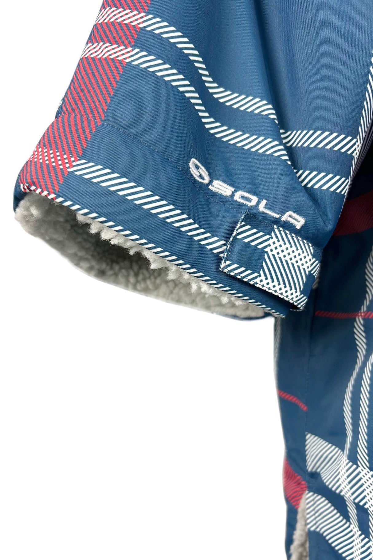 Sola Waterproof Changing Coat/Robe - Navy/Check