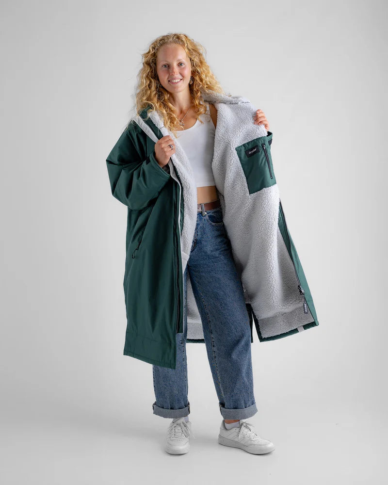 Dryrobe Advance - Long Sleeve - Dark Green/Nimbus Cloud