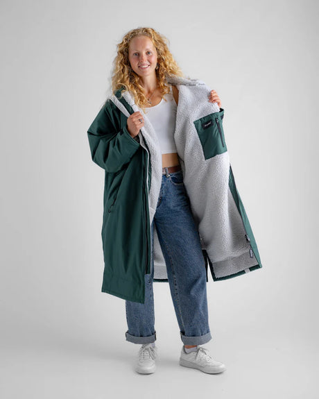 Dryrobe Advance - Long Sleeve - Dark Green/Nimbus Cloud