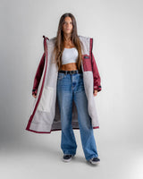 Dryrobe Advance - Long Sleeve - Burgundy/Silver Grey