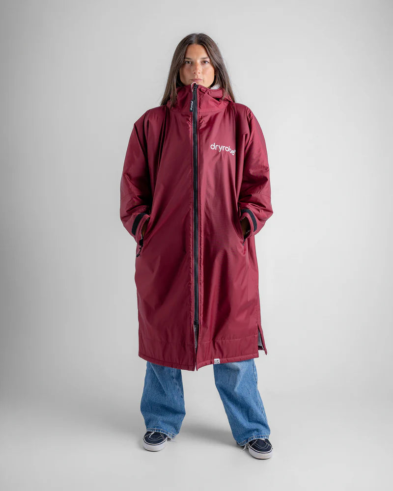 Dryrobe Advance - Long Sleeve - Burgundy/Silver Grey