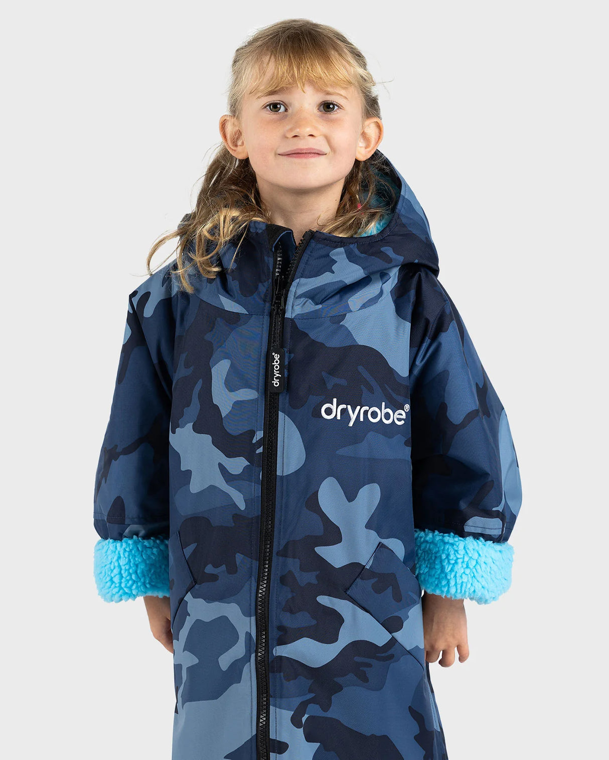 Dryrobe Advance Kids Long Sleeve - Blue Camo/Blue