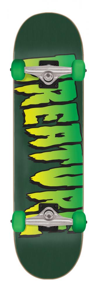 Creature Logo Outline Complete Skateboard Multi Green - 8"