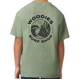 Woodies Kids Tee - Causeway Logo - Sage