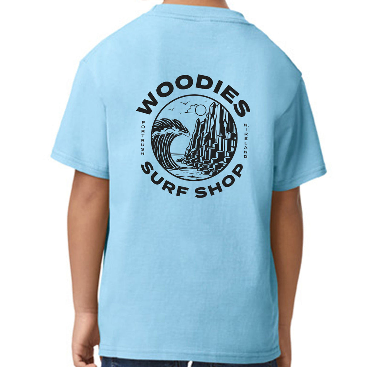 Woodies Kids Tee - Causeway Logo - Light Blue