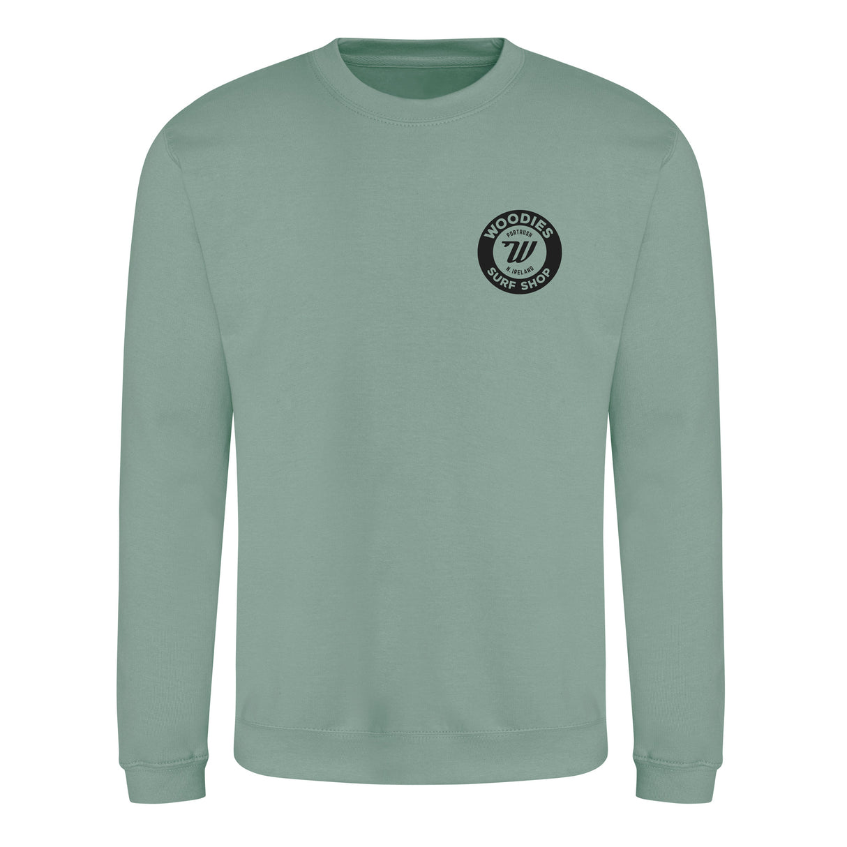 Woodies Causeway Logo Crew - Dusty Green