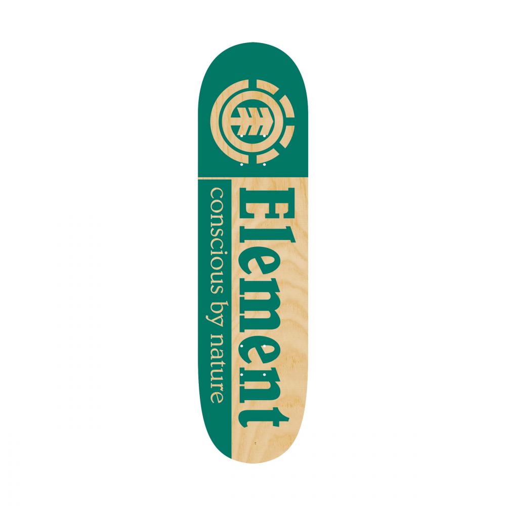 Element Team Deck Section CBN Natural Wood/Teal Green 8.25 IN