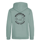 Woodies Kids  Hoody - Dunluce Logo - Dusty Green