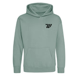 Woodies Kids  Hoody - Script Logo - Dusty Green