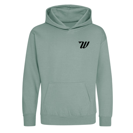 Woodies Kids  Hoody - Dunluce Logo - Dusty Green