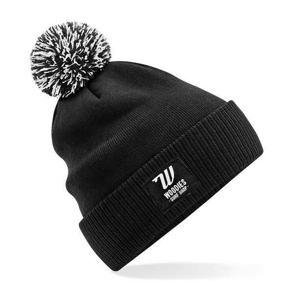 Woodies Classic Pom Beanie - Black/White