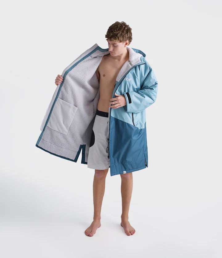 Dryrobe Advance - Long Sleeve - Blue Light Grey Contrast