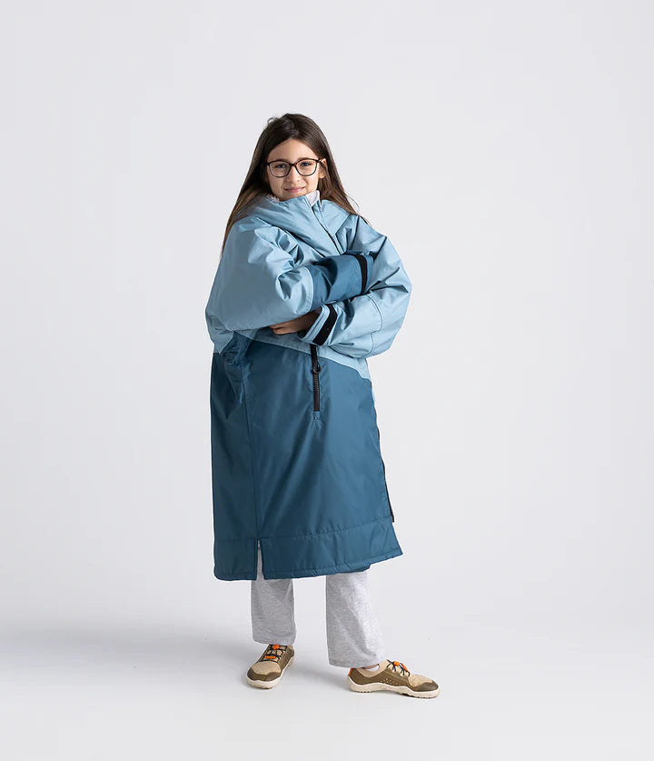 Dryrobe Advance Kids Long Sleeve - Black & Light Grey Contrast