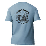 Woodies Causeway Logo Tee - Stone Blue