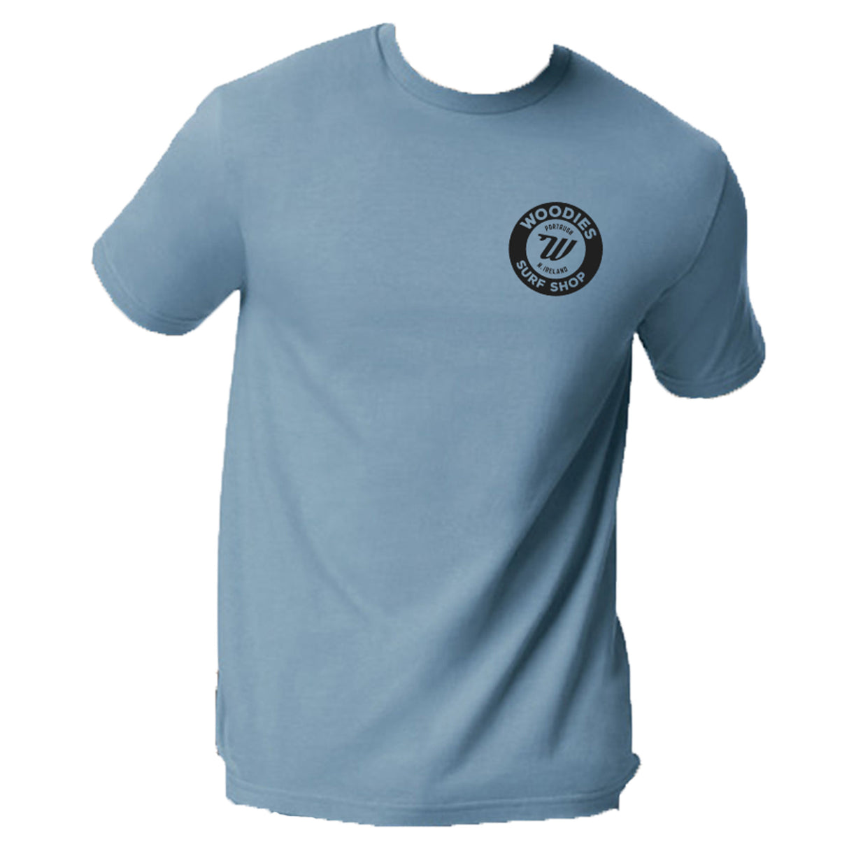 Woodies Causeway Logo Tee - Stone Blue