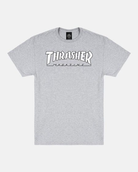 Thrasher Outlined T-Shirt - Grey/White