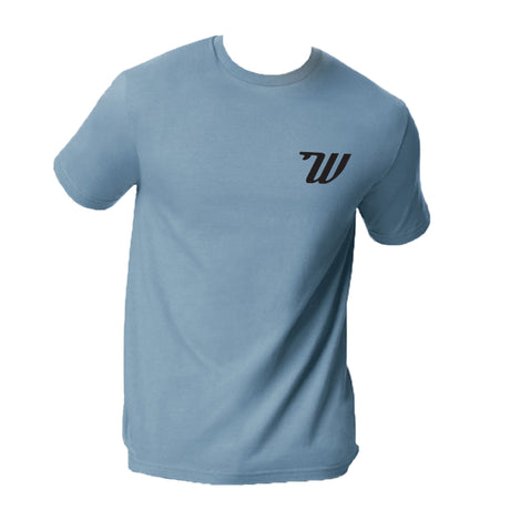 Woodies Temple Logo Tee - Stone Blue