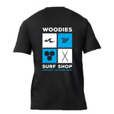 Woodies Tiles Logo Tee - Black