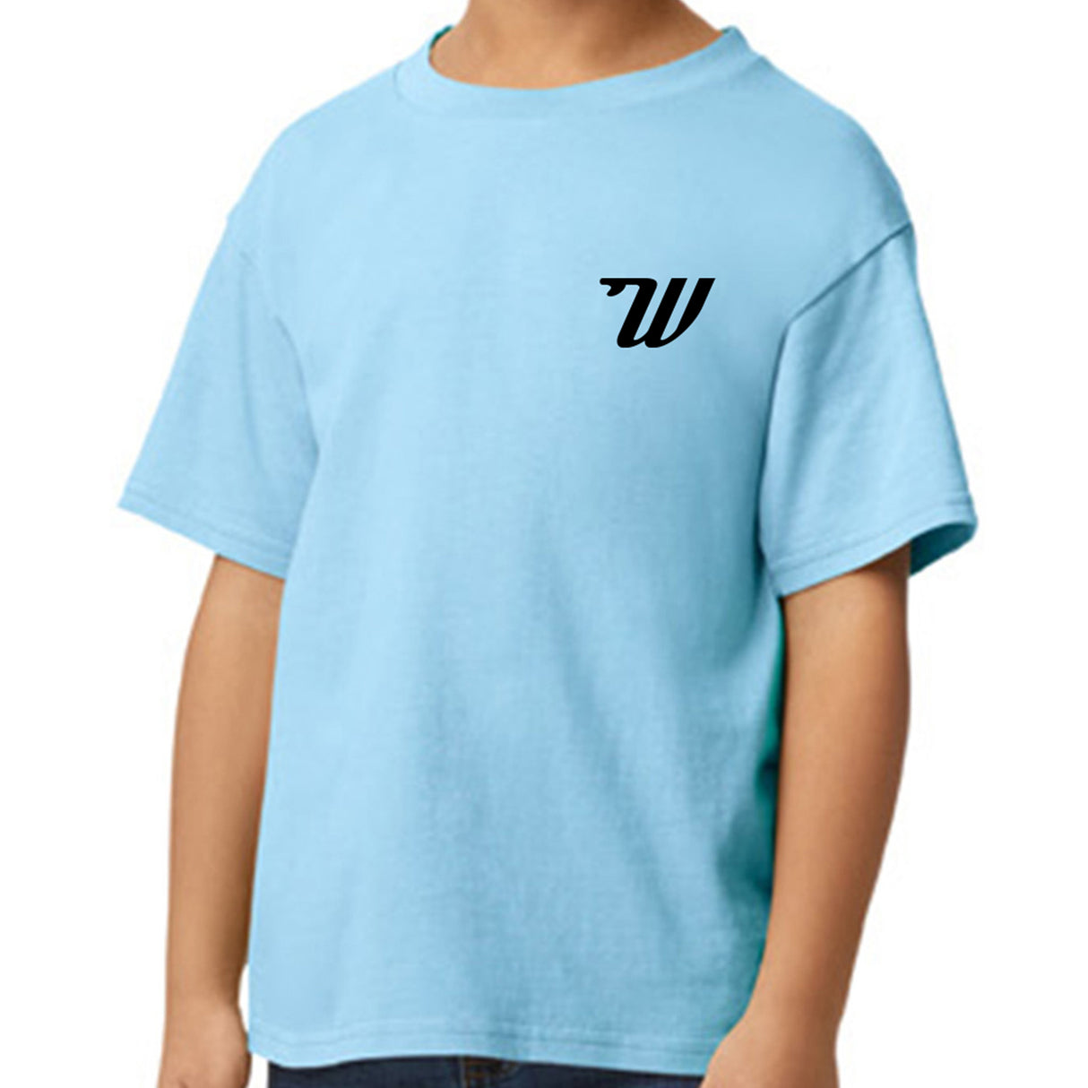 Woodies Kids Tee - Causeway Logo - Light Blue