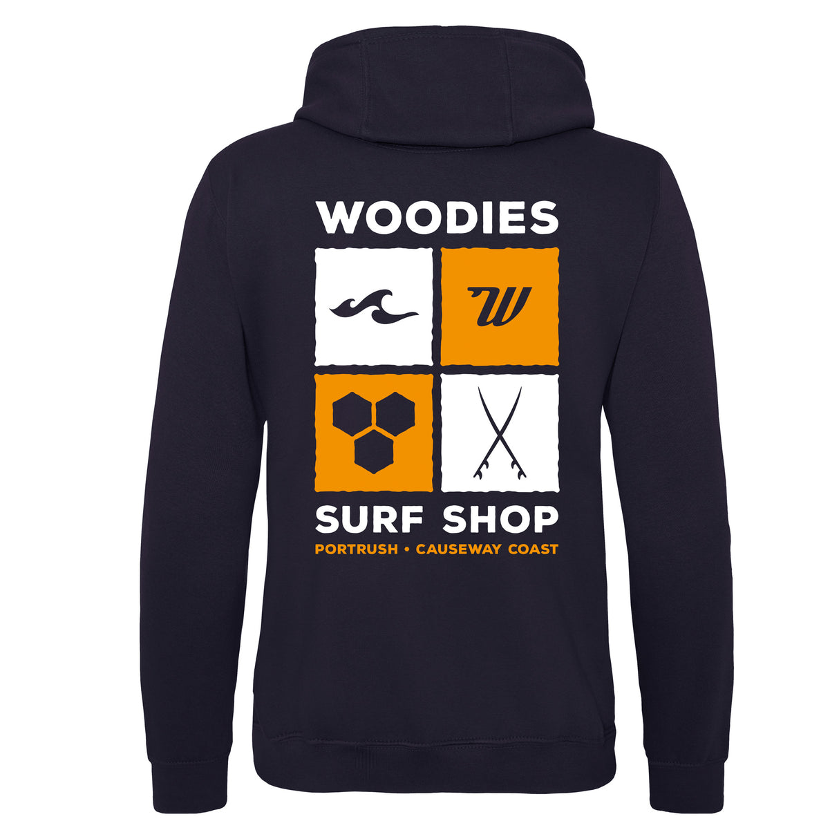 Woodies Hoody - French Navy - Tiles Logo