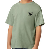 Woodies Kids Tee - Tiles Logo - Sage