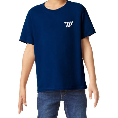 Woodies Kids Script Logo Tee - Navy