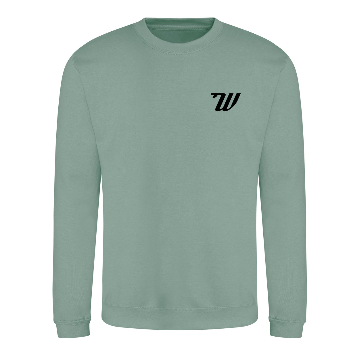 Woodies Kids Sweatshirt - Script Logo - Dusty Green