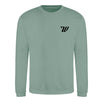 Woodies Kids Sweatshirt - Script Logo - Dusty Green