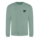 Woodies Dunluce Logo Crew - Dusty Green