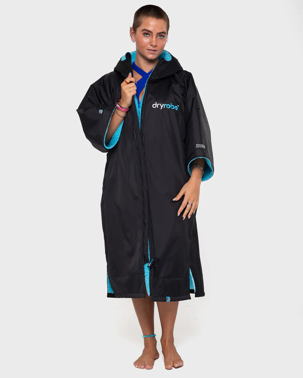 Dryrobe Advance - Short Sleeve - Black / Blue