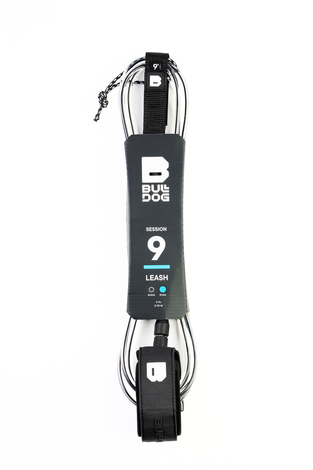 Bulldog Surfboard Leash - Black/White